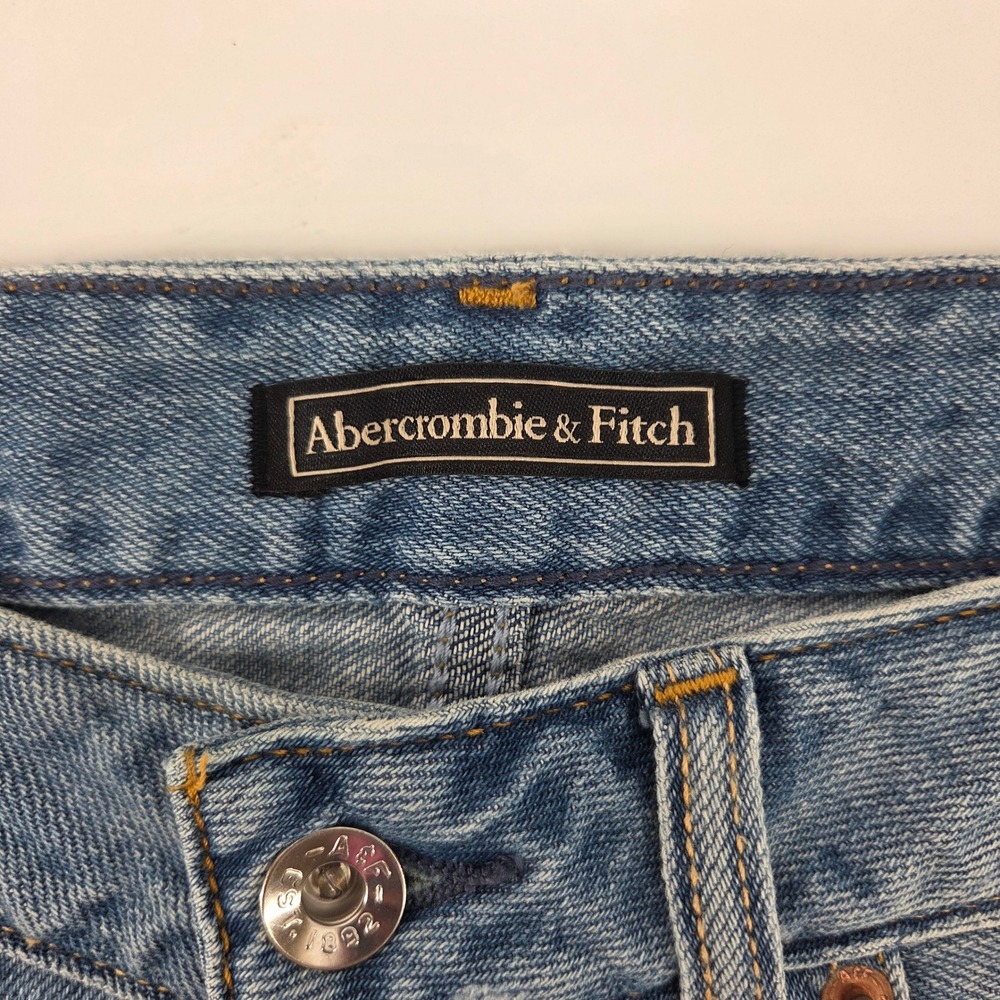 Abercrombie & Fitch Denim Shorts 27/3 Blue Distressed Raw Hem Casual Summer Boho - Picture 6 of 8